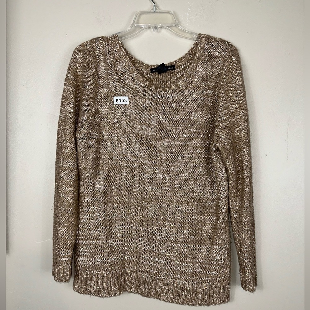 United States sweater 1x 21 p2p 23-1/2 length preowned gold sweater gold sequin